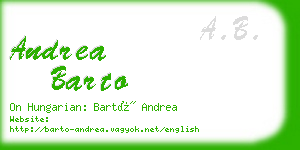 andrea barto business card